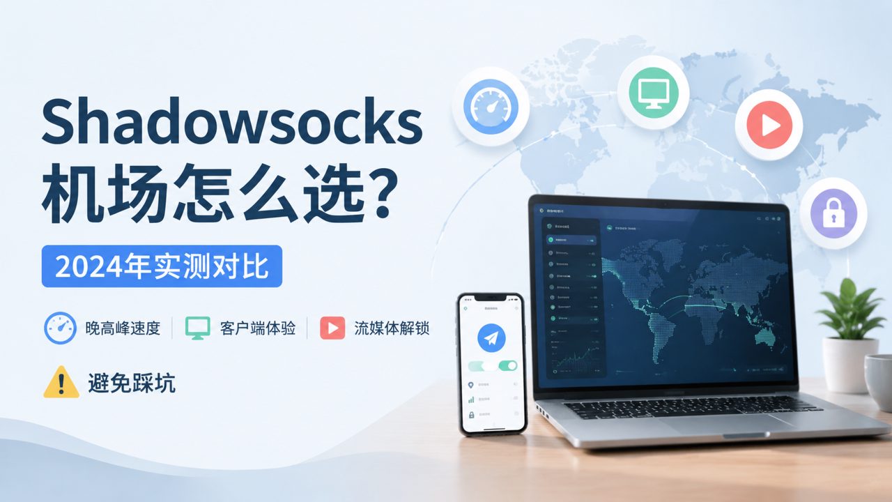 Shadowsocks机场怎么选？2024年实测对比：晚高峰速度、客户端体验、流媒体解锁，避免踩坑