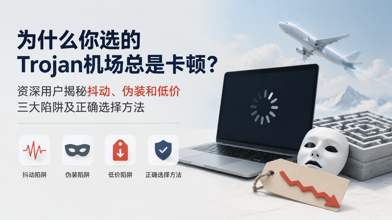 为什么你选的Trojan机场总是卡顿？资深用户揭秘抖动、伪装和低价三大陷阱及正确选择方法