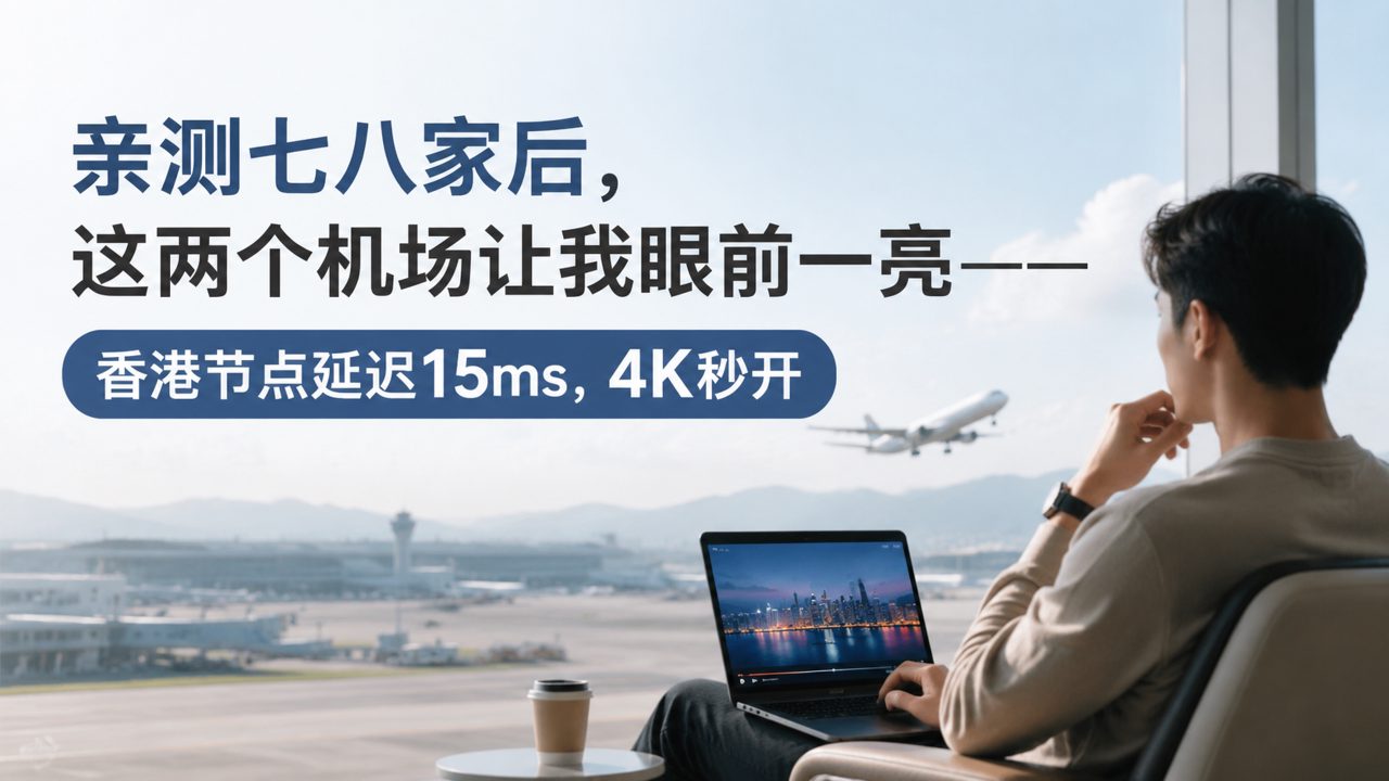 亲测七八家后，这两个机场让我眼前一亮——香港节点延迟15ms，4K秒开