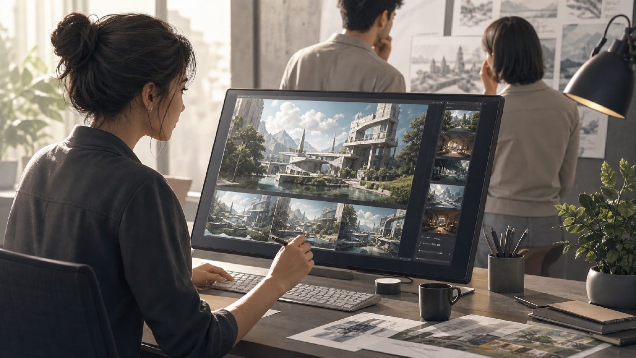 Vizly AI 绘画 Tool Review: Fast Concept Art for Client Pitches