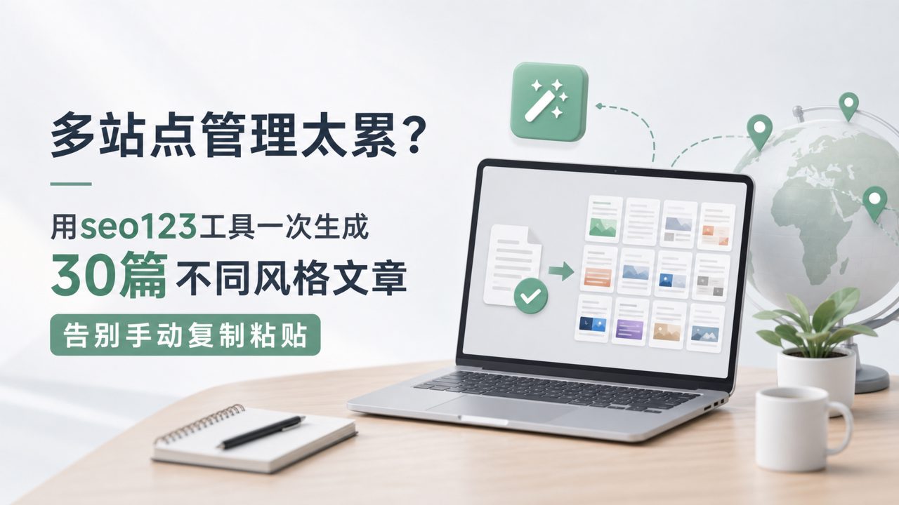 多站点管理太累？用seo123工具一次生成30篇不同风格文章，告别手动复制粘贴