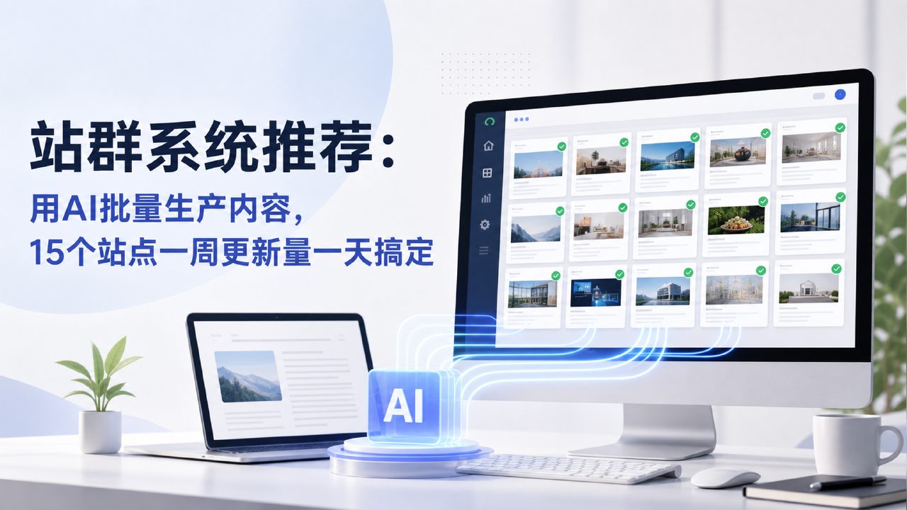 站群系统推荐：用AI批量生产内容，15个站点一周更新量一天搞定