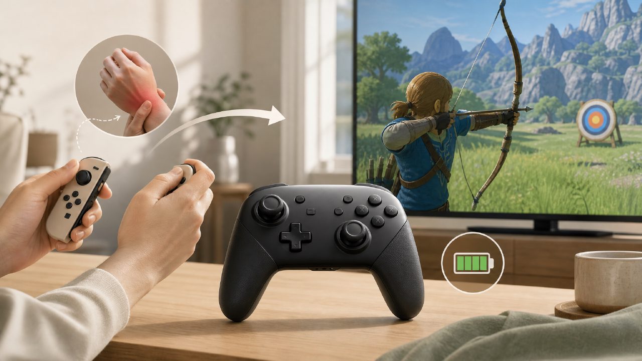 亲测Pro Controller：告别Joy-Con手酸，射箭更准、续航更长