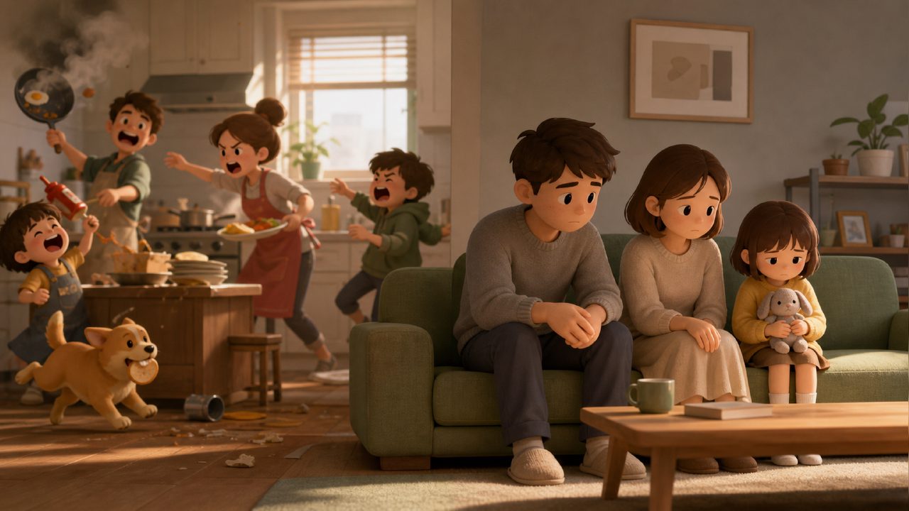 《Family》Switch游戏评测：比《胡闹厨房》更扎心的家庭模拟，笑着笑着就沉默了