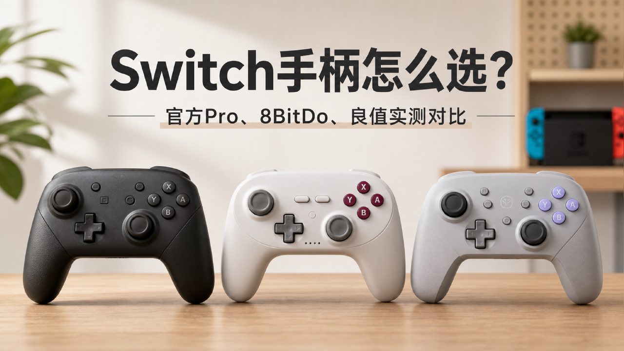 Switch手柄怎么选？官方Pro、8BitDo、良值实测对比